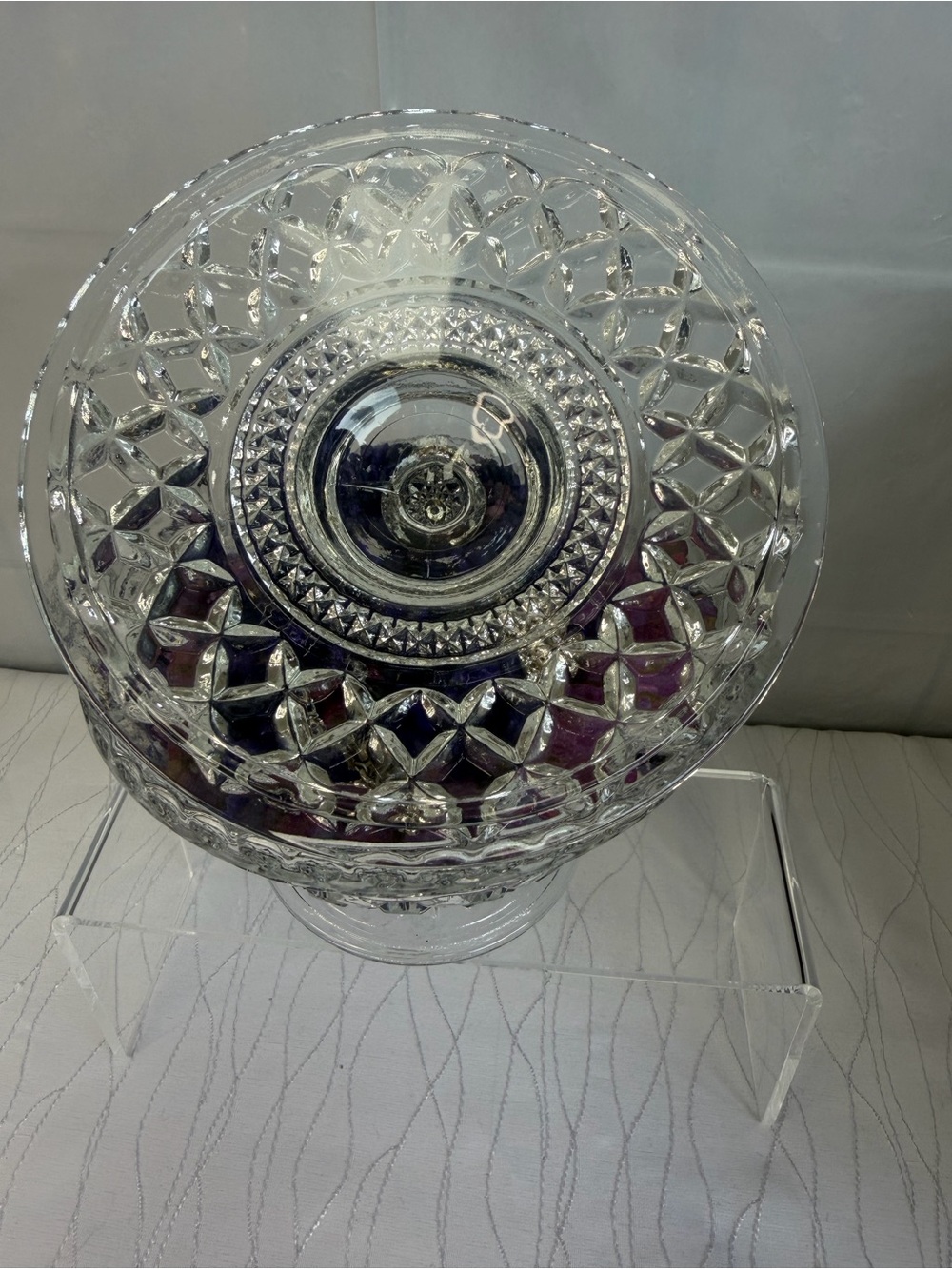 Purple Jewelry Lot of 27 + Vintage Anchor Hocking Wexford Crystal Candy Dish - Picture 12 of 15